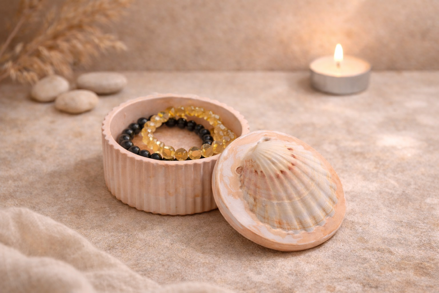 Boîte énergétique en céramique – Coquille Saint-Jacques - Orange