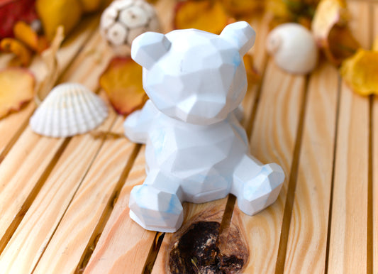 Support-téléphone en forme d’ours géométrique – Objet déco moderne en céramique