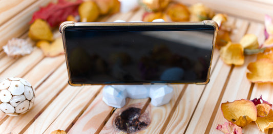 Support-téléphone en forme d’ours géométrique – Objet déco moderne en céramique