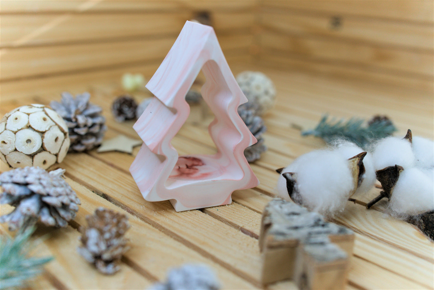 Petit sapin bougeoir en céramique