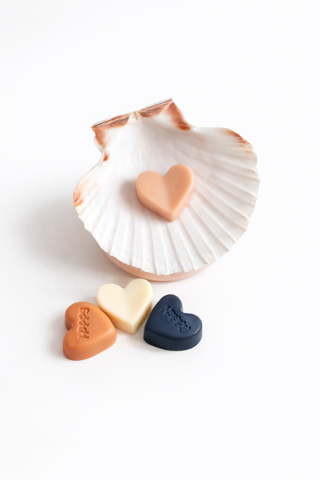 Brûle-parfum en céramique – Tons orangé, coquille Saint-Jacques véritable