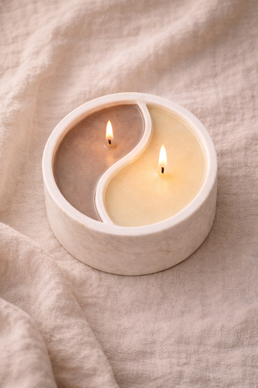 Bougie Yin-Yang personnalisable – Fait main