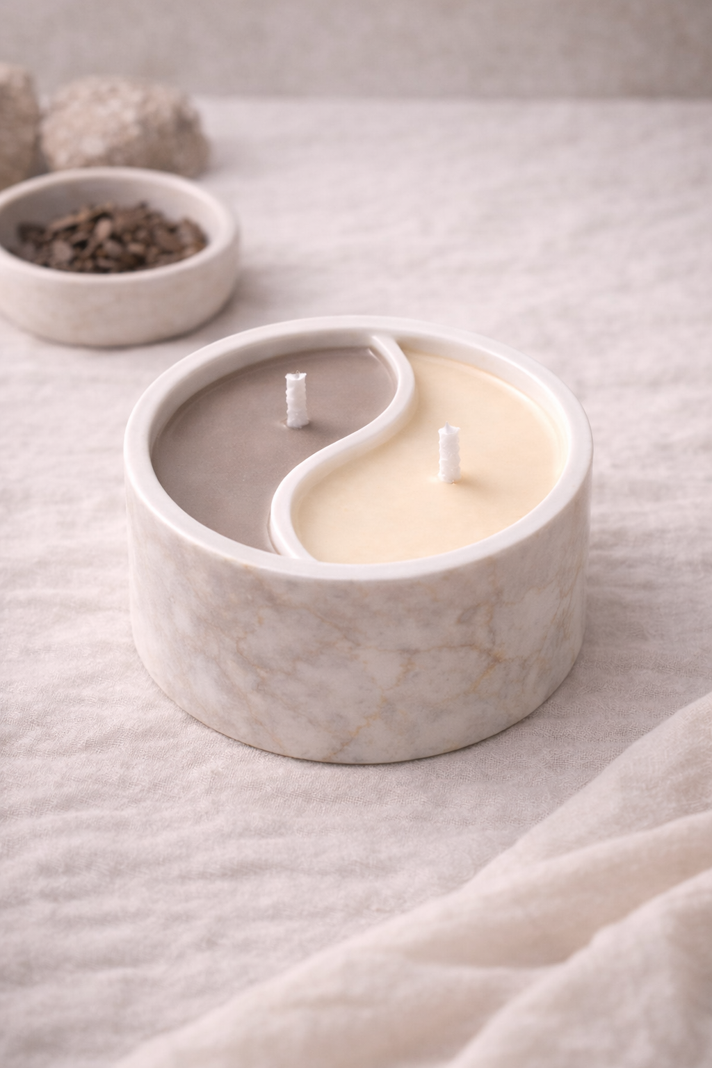 Bougie Yin-Yang personnalisable – Fait main