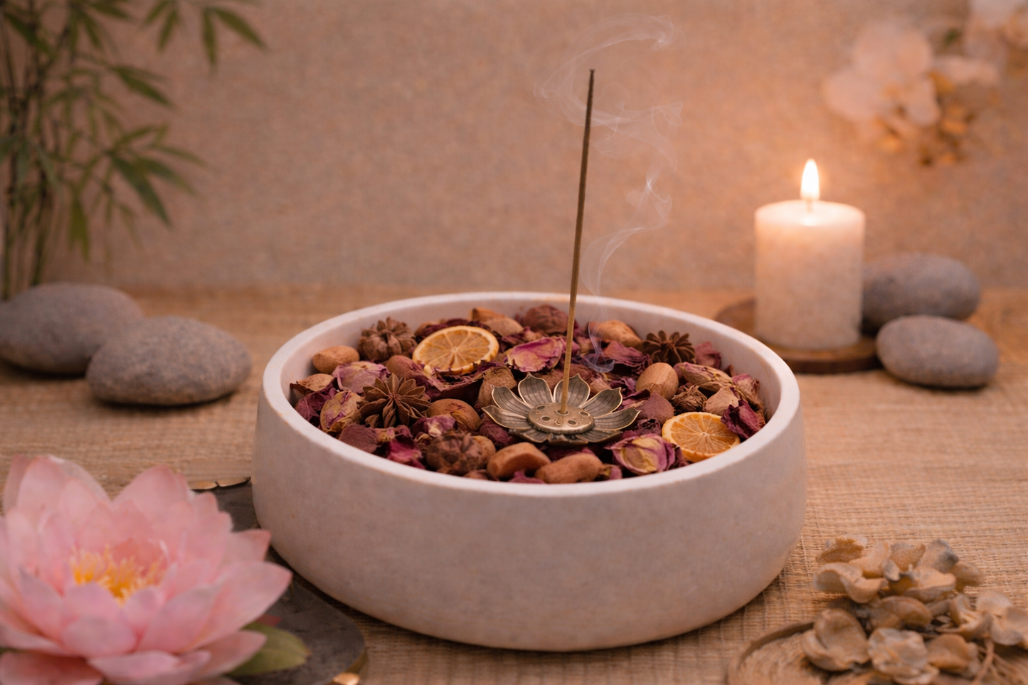 Pot jardin zen avec encens – Création artisanale en céramique