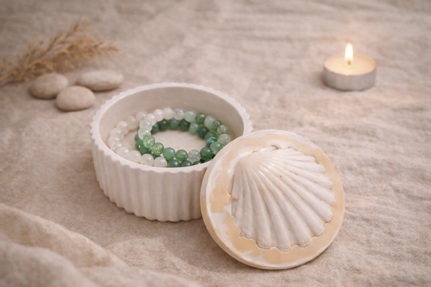 Boîte énergétique en céramique – Coquille Saint-Jacques - Jaune