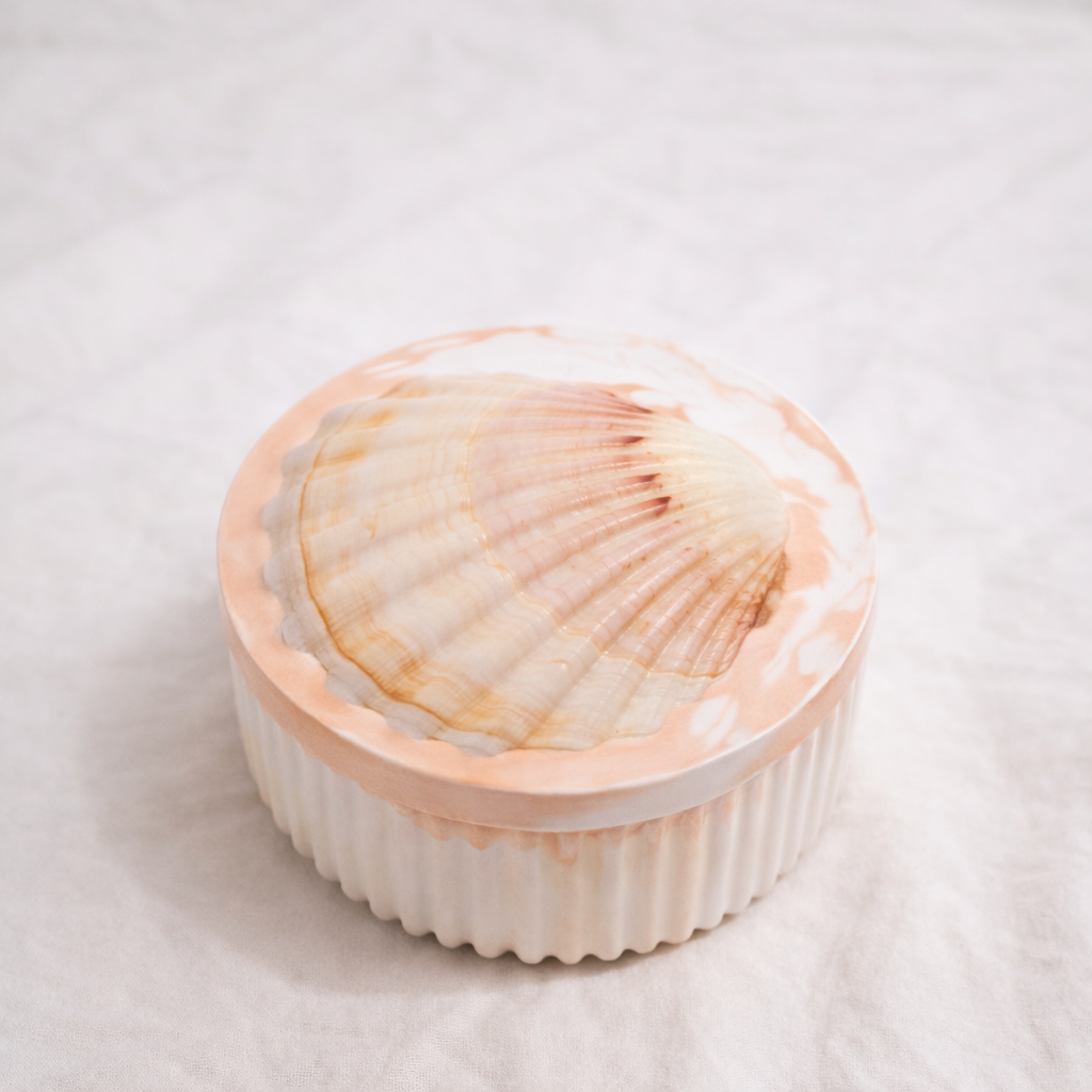 Boîte énergétique en céramique – Coquille Saint-Jacques - Orange