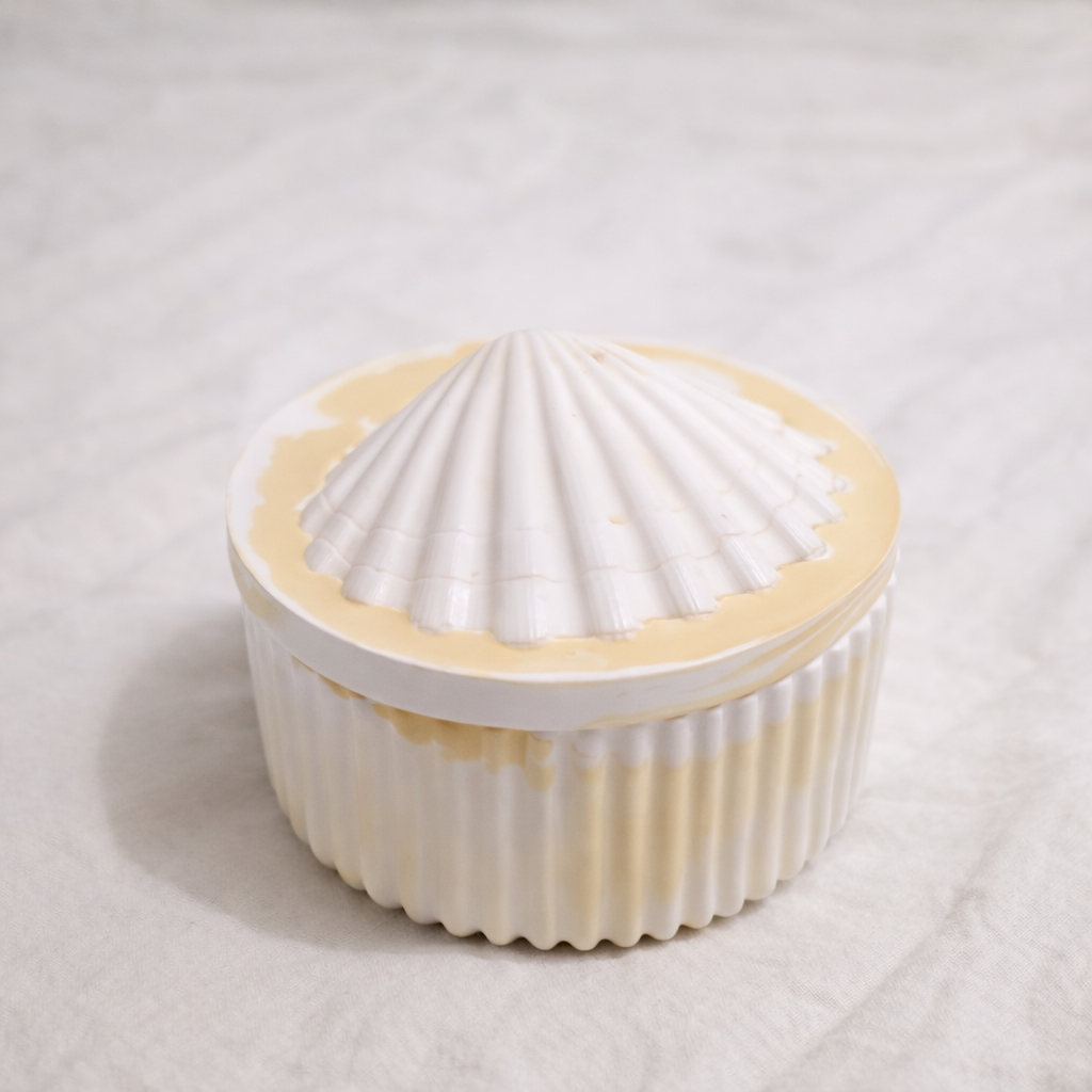 Boîte énergétique en céramique – Coquille Saint-Jacques - Jaune