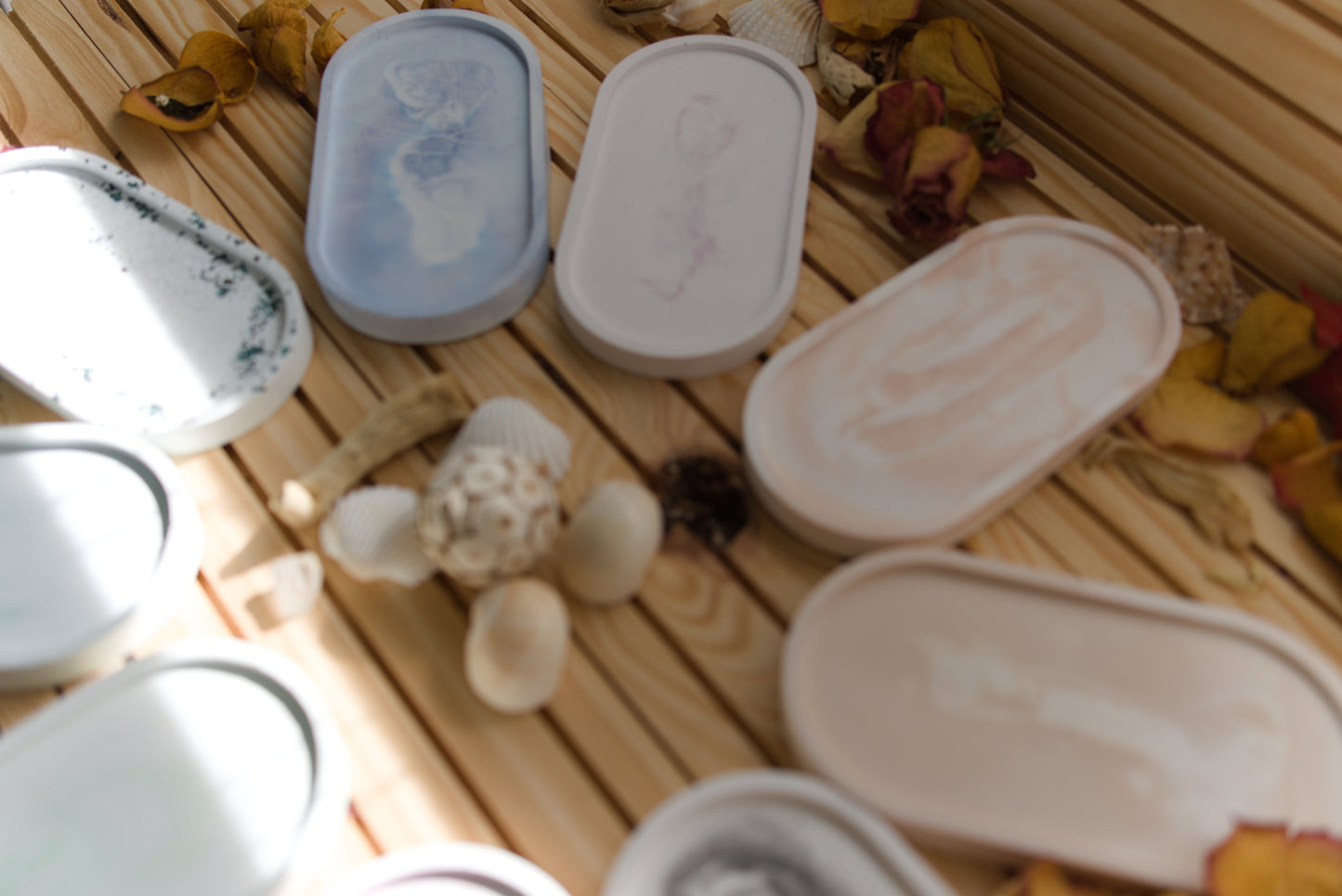Plateau ovale en céramique marbrée – Vide-poche, repose-bijoux, plateau bougie, déco artisanale minimaliste
