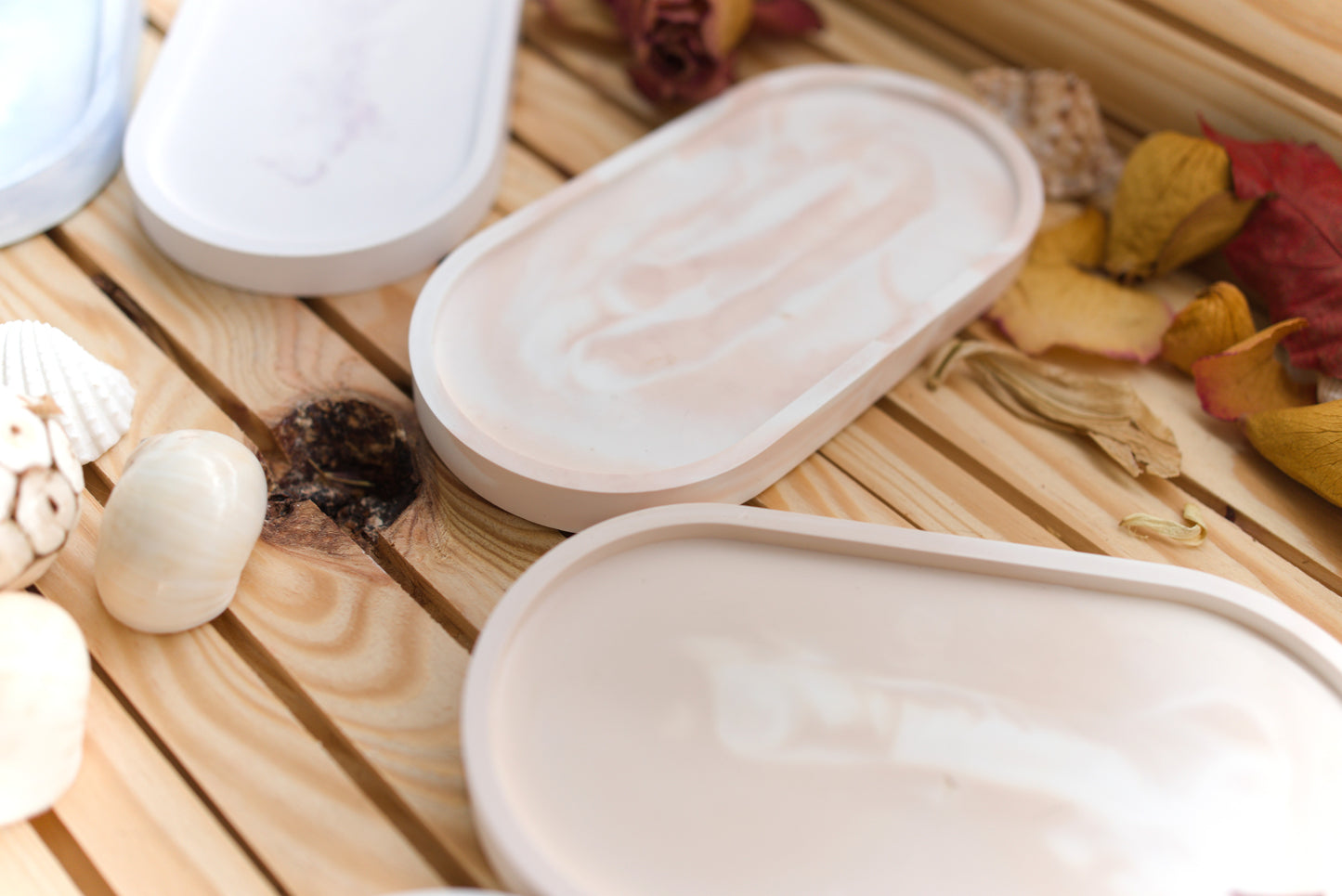Plateau ovale en céramique marbrée – Vide-poche, repose-bijoux, plateau bougie, déco artisanale minimaliste