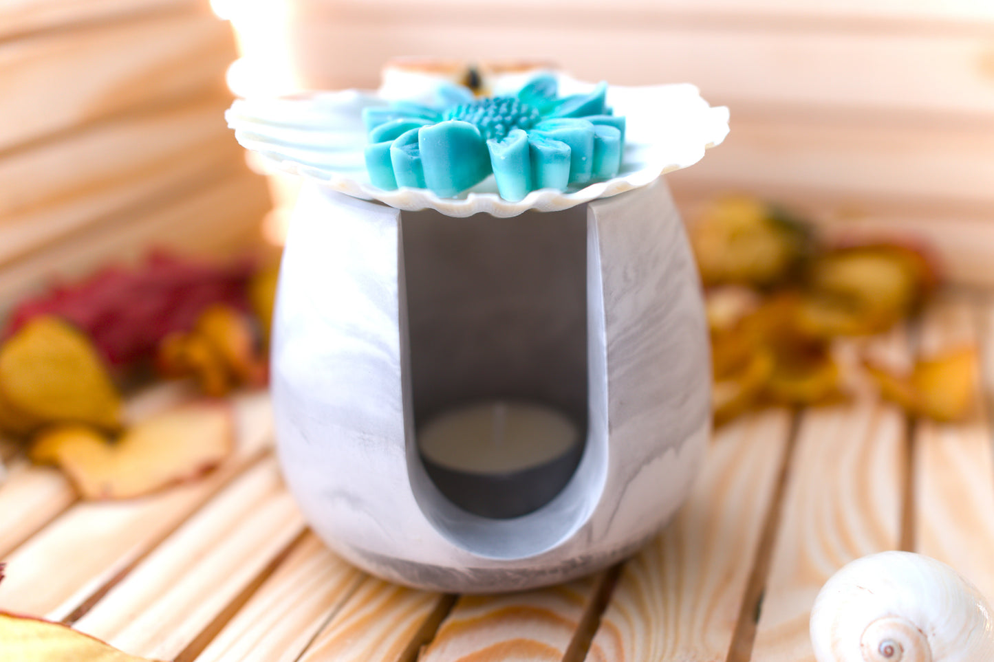 Brûleur à fondant avec support en coquille Saint-Jacques