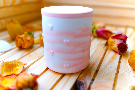 Boîte de rangement avec cœurs et couvercle
