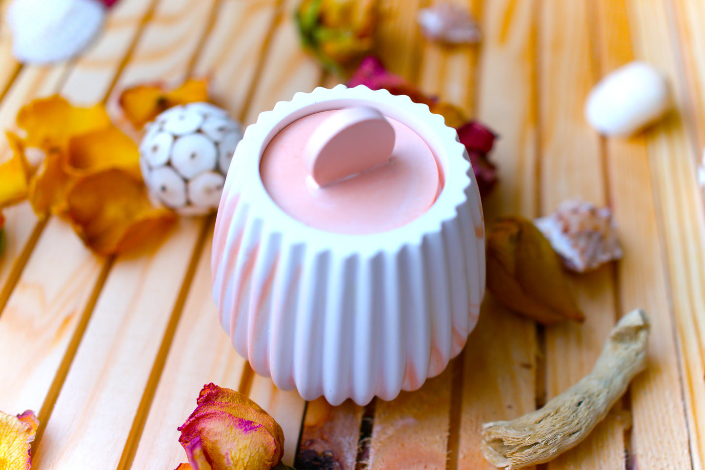 Boîte de rangement avec couvercle – Design côtelé élégant
