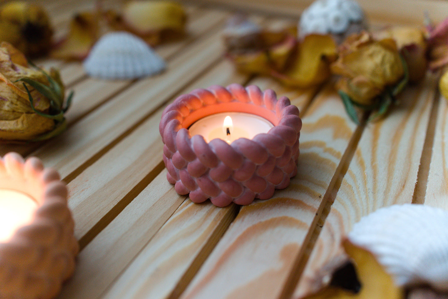 Bougeoir “Corde” en Céramique– Artisanat & Originalité