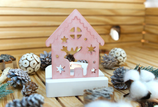 Bougeoir en céramique avec façades interchangeables