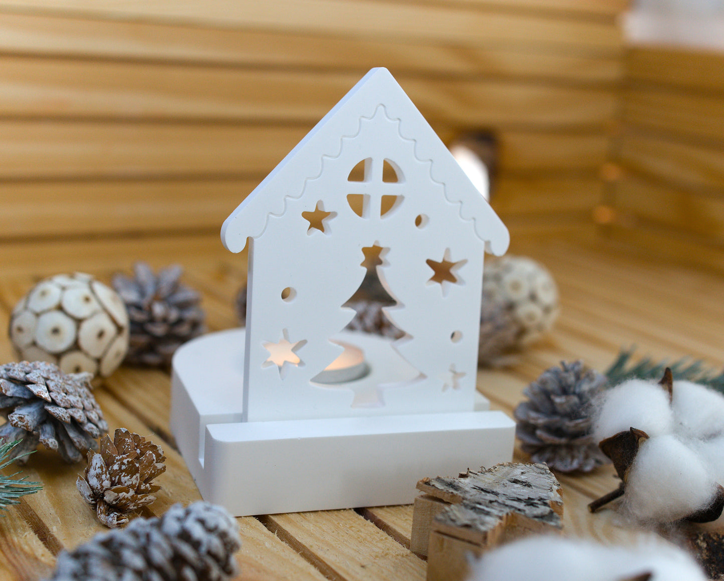 Bougeoir en céramique avec façades interchangeables