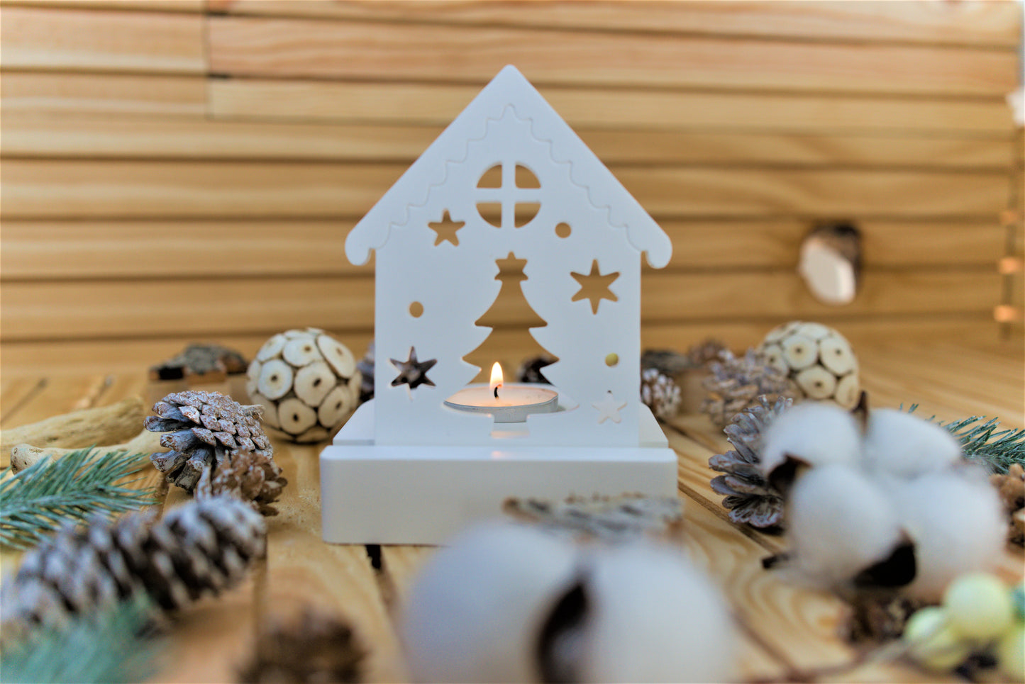 Bougeoir en céramique avec façades interchangeables