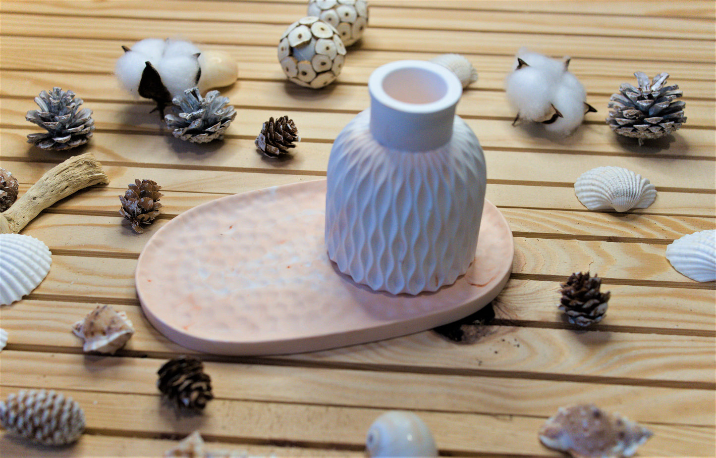 Set céramique artisanal – Plateau et vase assortis personnalisables