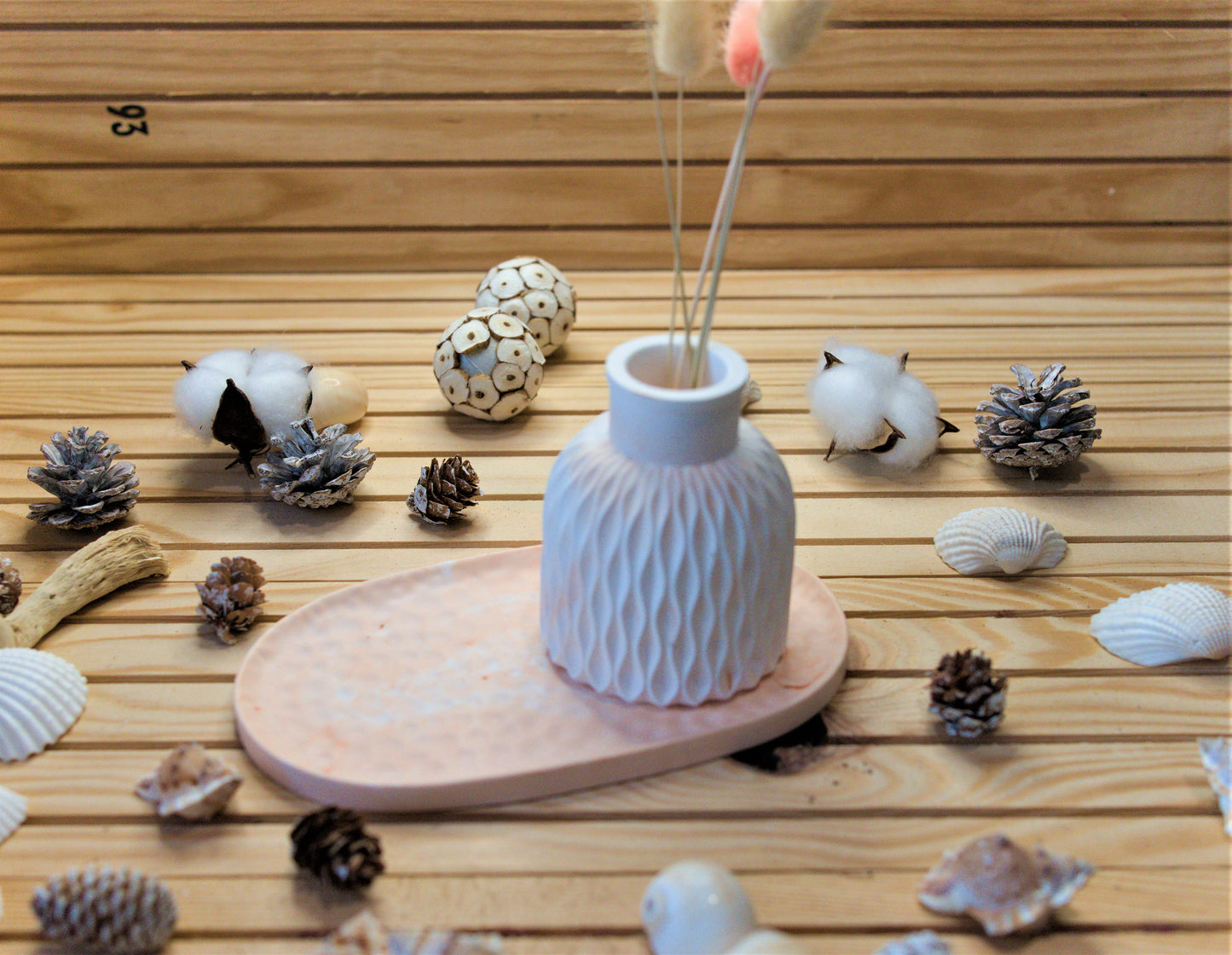 Set céramique artisanal – Plateau et vase assortis personnalisables