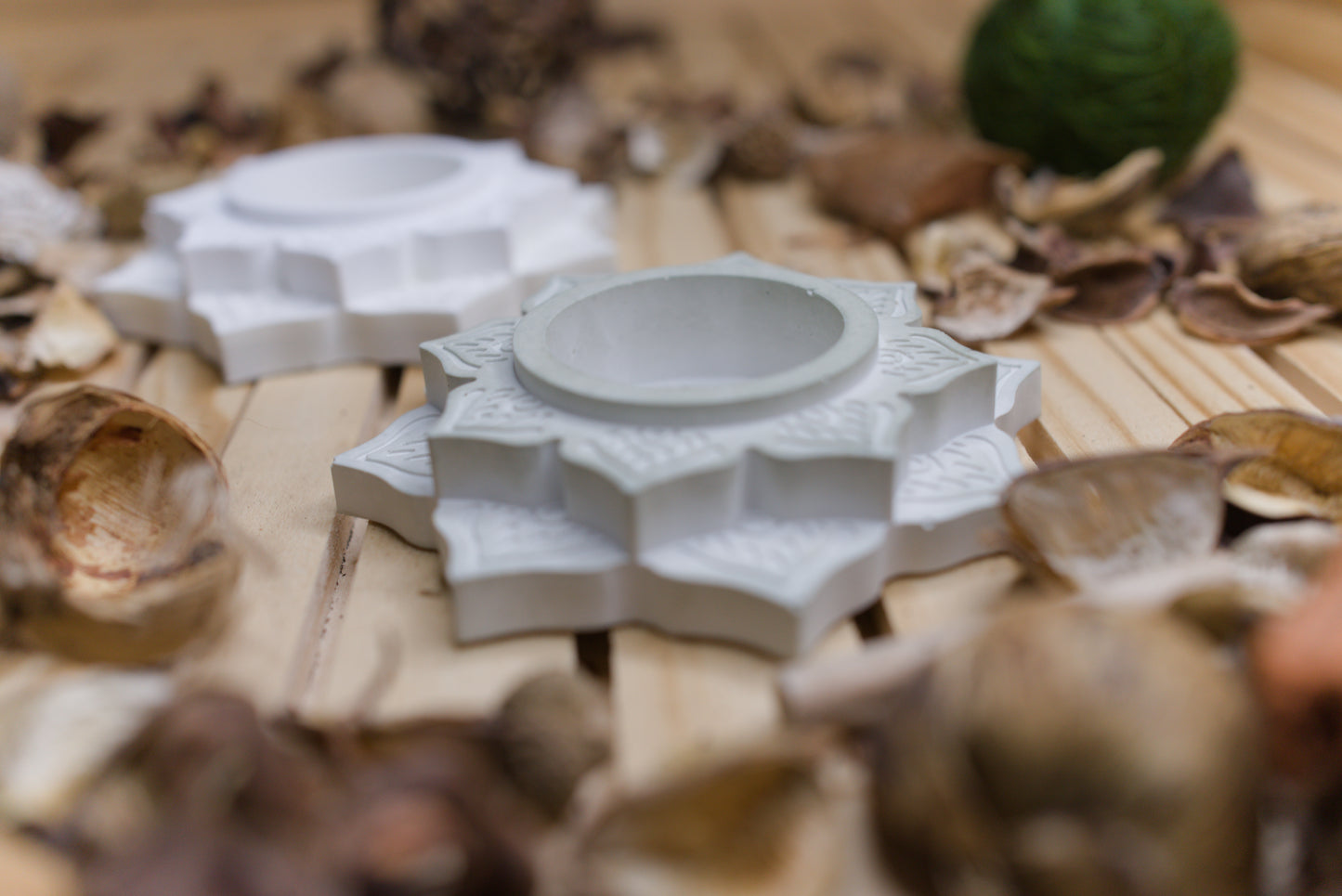 Bougeoir Fleur Mandala – Motifs Hindous en Céramique – Sérénité & Élégance