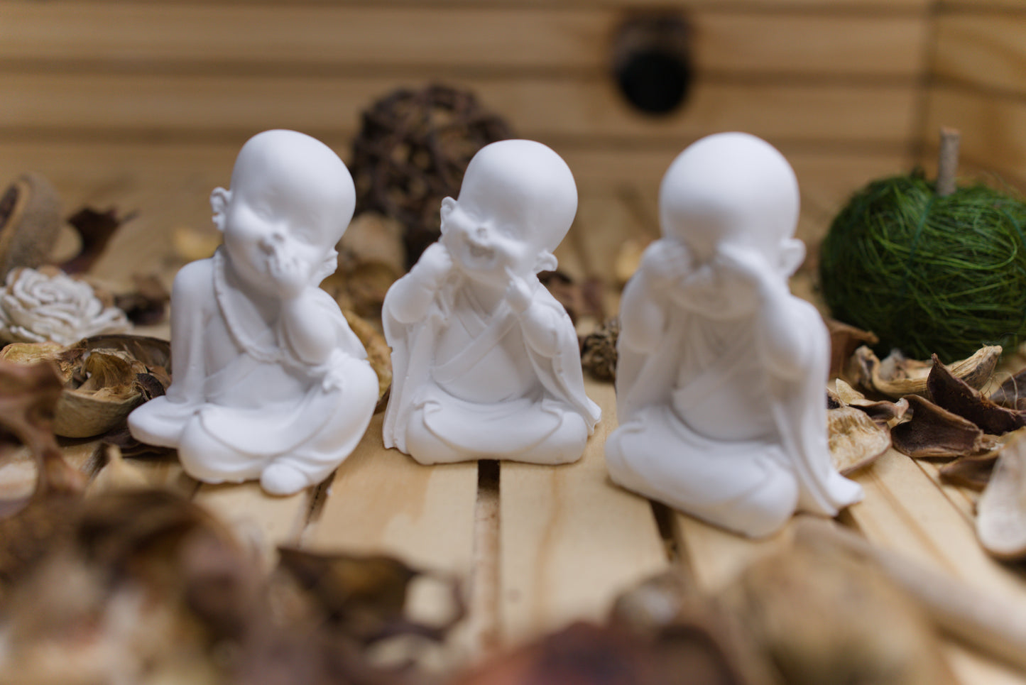 Lot de 3 Figurines Bouddha – Sérénité & Harmonie – Fait main