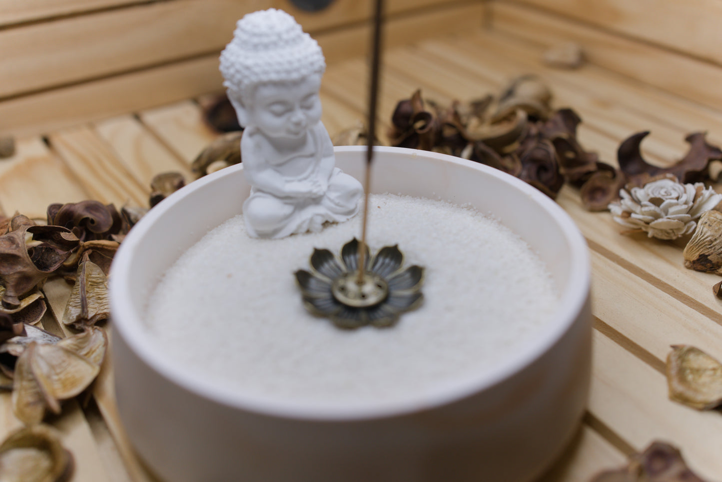 Pot jardin zen avec encens