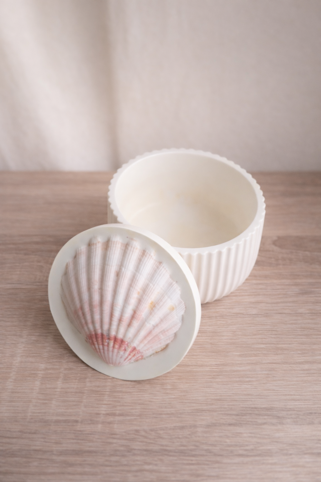 Boîte énergétique en céramique jaune – Coquille Saint-Jacques