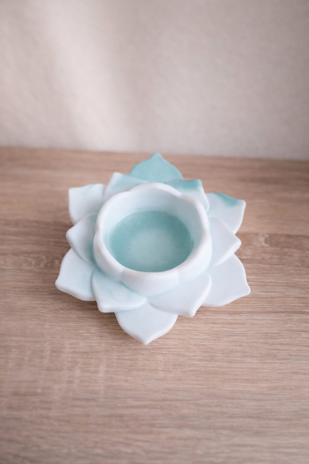 Bougeoir en céramique – Lotus vert