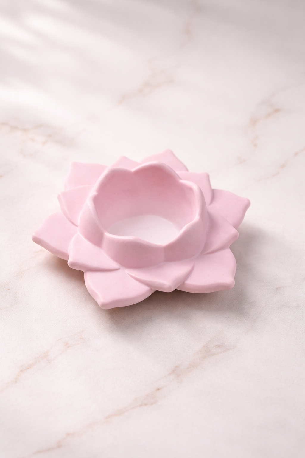 Bougeoir en céramique – Lotus rose